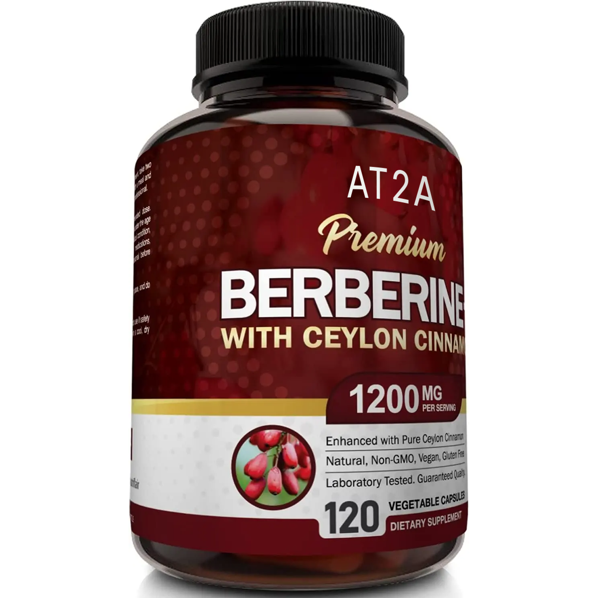 AT2A Berberine HCI 1200mg with Organic Ceylon Cinnamon - 120 capsules